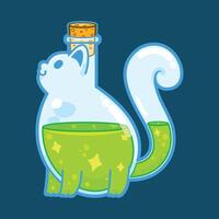 potion bottles cat shape illustration vector