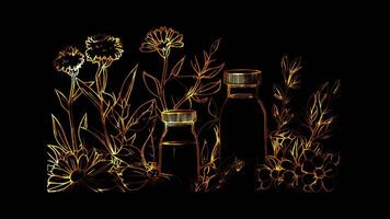 Neon frame effect, Herbal Medicine Represents alternative or natural remedies on black background video
