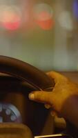 Driving at Night with One Hand Resting on the Steering Wheel for Enhanced Control and Comfort video