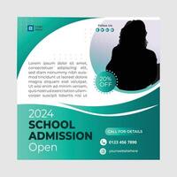 square Education social media post design vector