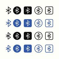 Bluetooth Icon Set. Various type of Bluetooth Icon on Round and Square Shapes Line art Illustration. vector