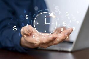 Time management concept. Work planning increases efficiency and reduces work time. photo