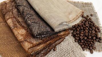 Visual guide to dyeing fabric with coffee, tutorial style, process composition, warm and natural color palette, DIY creativity and eco-friendly living mood photo