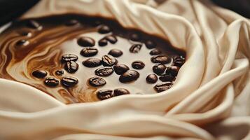 Visual guide to dyeing fabric with coffee, tutorial style, process composition, warm and natural color palette, DIY creativity and eco-friendly living mood photo