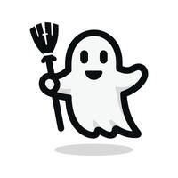 Cute Halloween Ghost Draw vector