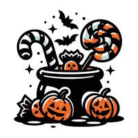 Simple Halloween Candy Draw Design vector