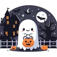 Simple Halloween Ghost Design vector