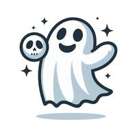 Cute Halloween Ghost Draw Design vector