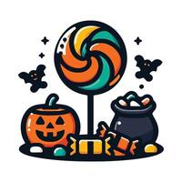 Simple Halloween Candy Draw With White Background vector