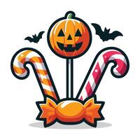 Simple Halloween Candy Design With White Background vector