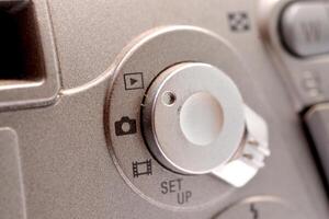 Mirrorless Camera Back control buttons, close up photo