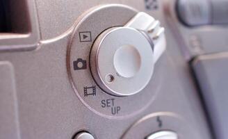 Mirrorless Camera Back control buttons, close up photo