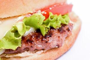 hamburger fast food on white background photo