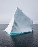 An iceberg floating in the ocean photo