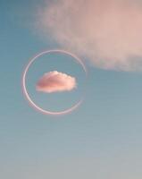 A cloud is in the shape of a circle photo