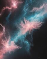 A nebula with pink and blue clouds photo