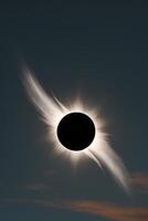A black hole is seen in the sky during a total solar eclipse photo