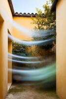 Dynamic motion blur with Secret courtyard. photo