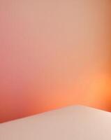 A white bed with a lamp on top of it photo