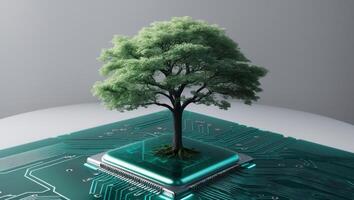 A tree growing on top of a circuit board photo