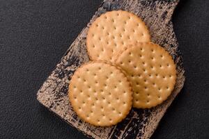 Round dotted snack snack cookies with cream photo