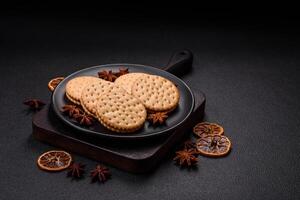 Round dotted snack snack cookies with cream photo