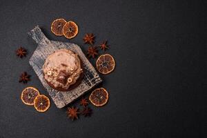 Sweet oatmeal cookies with buttercream or peanut butter photo