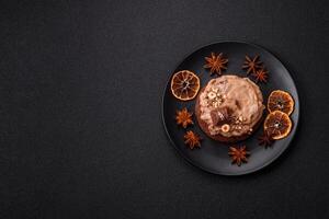 Sweet oatmeal cookies with buttercream or peanut butter photo