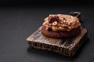 Sweet oatmeal cookies with buttercream or peanut butter photo