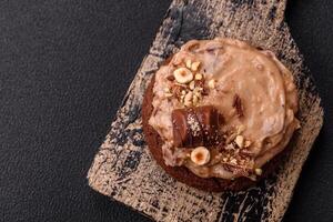 Sweet oatmeal cookies with buttercream or peanut butter photo