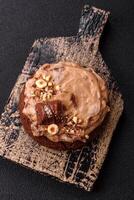 Sweet oatmeal cookies with buttercream or peanut butter photo