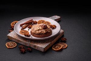 Sweet oatmeal cookies with buttercream or peanut butter photo