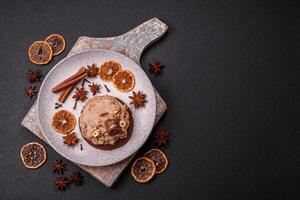 Sweet oatmeal cookies with buttercream or peanut butter photo