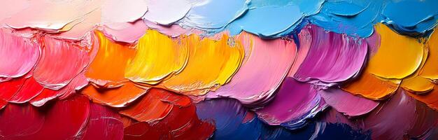 Vibrant abstract painting with bold strokes. A vibrant abstract painting showcasing rich layers of colors, blending harmoniously with various brush strokes and textures. photo