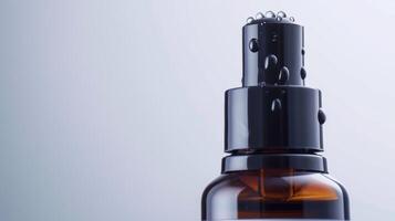 A bottle of cryotherapy serum with the label boasting its ability to reduce inflammation and redness for a clearer complexion photo