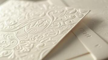 An embossed envelope with a simple but beautiful monogram in the center. The monogram is raised and adds a touch of elegance to the otherwise plain envelope photo