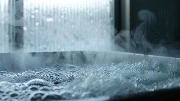 6. The steam rising from an ice bath representing the release of tension and negative thoughts photo