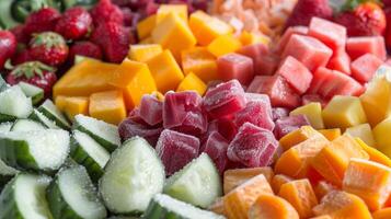 An array of frozen fruits and vegetables ready to be blended into a nutrientrich smoothie for immuneboosting effects photo