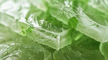A slice of mintinfused soap is captured up close revealing the cooling and refreshing ingredients that will leave the skin feeling rejuvenated and clean photo