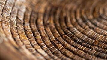 In this detailed shot the unique texture of a handwoven palm leaf basket is emphasized showcasing the naturally rough and rustic nature of the material photo