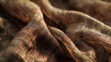 The crinkled appearance of ramie fibers gives this fabric a distinct texture reminiscent of tree bark perfect for adding a touch of nature to any room photo