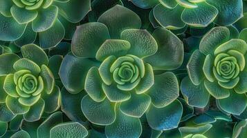The intricate geometry of a succulents growth pattern is captured in a closeup image with each tiny leaf overlapping perfectly with its neighbor photo