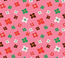 Seamless pattern with funky retro flowers. vector