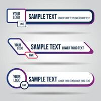Lower third white and colorful design template modern contemporary vector
