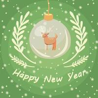 greeting card with christmas tree ball. illustration for new year design vector