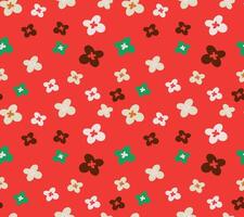 Seamless pattern with funky retro flowers. vector