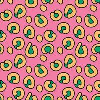 Leopard skin print. Groovy. Seamless. Abstract. Hand drawn vector