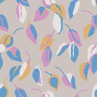 modern leaf motif illustration seamless repeat pattern digital artwork vector