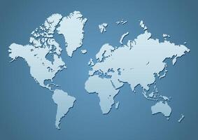 The world map is shown on a blue background vector