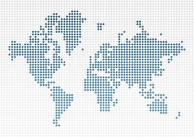A world map made up of dots on a white background vector